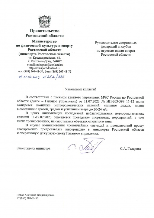 Отмена спортивных соревнований